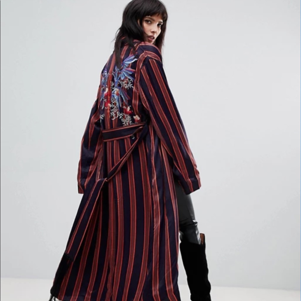Free People Atrium Striped Duster Jacket